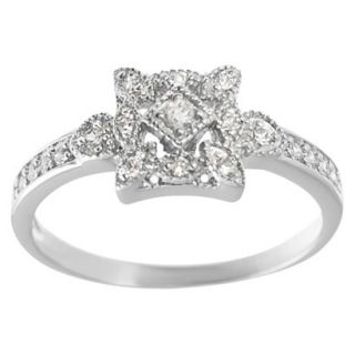 Tressa Collection Sterling Silver Cubic Zirconia Vintage Bridal Ring   Silver 7