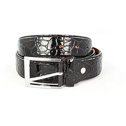 Faddism Mens Corcodile Texture Black Belt (small) (Leather Closure: Single prong buckle Hardware: Silvertone Available size: Small Approximate width: 1.5 inches Approximate length: 30 to 32 inches Measurement taken from a size: SmallAll measurements are a