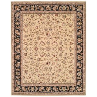 Safavieh Handmade Persian Court Beige/ Black Wool/ Silk Rug (5 X 8)