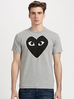 Comme des Garcons Play Dyed Cotton Graphic Tee   Grey