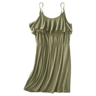 Mossimo Supply Co. Juniors Plus Size Sleeveless Ruffle Front Dress   Green 2
