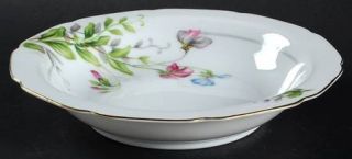 Aladdin Gardena Rim Soup Bowl, Fine China Dinnerware   Pink, Blue & Yellow Flowe