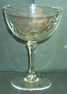 Lenox Brookdale Champagne/Tall Sherbet   Cut Floral On Bowl, Multi Sided Stem