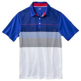 C9 by Champion Mens Advanced Striped Golf Polo Shirt   Athens Blue M