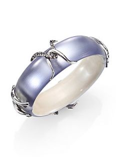 Alexis Bittar Lucite & Pave Crystal X Motif Bangle Bracelet   Lavender