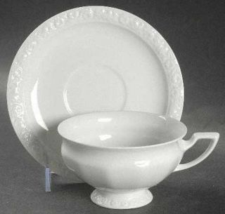Rosenthal   Continental Maria White (12 Sided) Oversized Cup & Saucer Set, Fine
