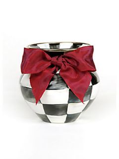 MacKenzie Childs Courtly Check Vase   Red